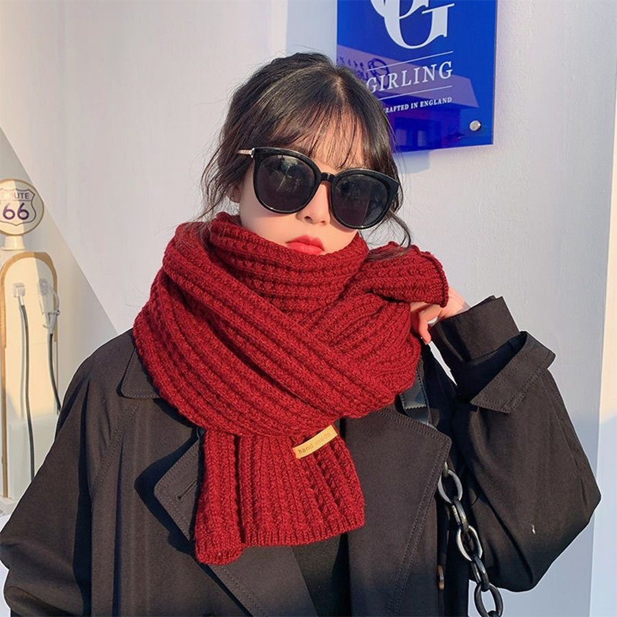 Men Scarf Wool - 두꺼운 케이블 니트 따뜻한 캐시미어 스카프