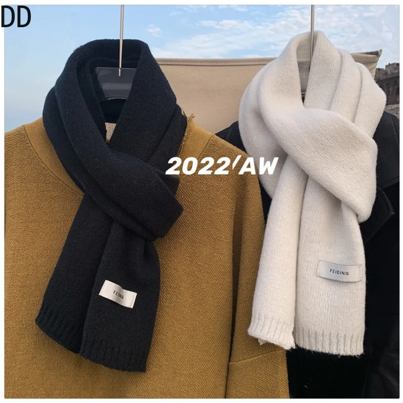 Men Scarf Wool - 간단한 세련된 솔리드 소프트 스카프 가을