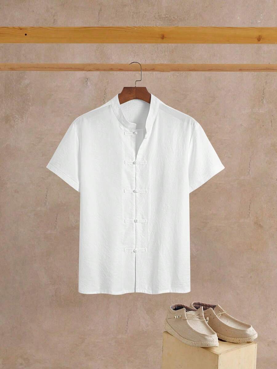 Linen Shirt Summer - GOLDREDY 남성용 새로운 중국 스타일 스탠드