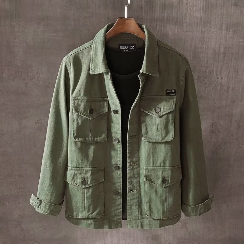 Mens Fashion Denim Jacket - 봄/가을 새로운 남성 패션 캐주얼 루즈핏