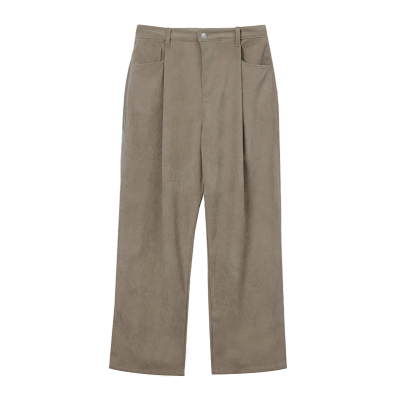 Men'S Fashion Khaki Pants - 봄 남성용 다크 카키 솔리드 컬러