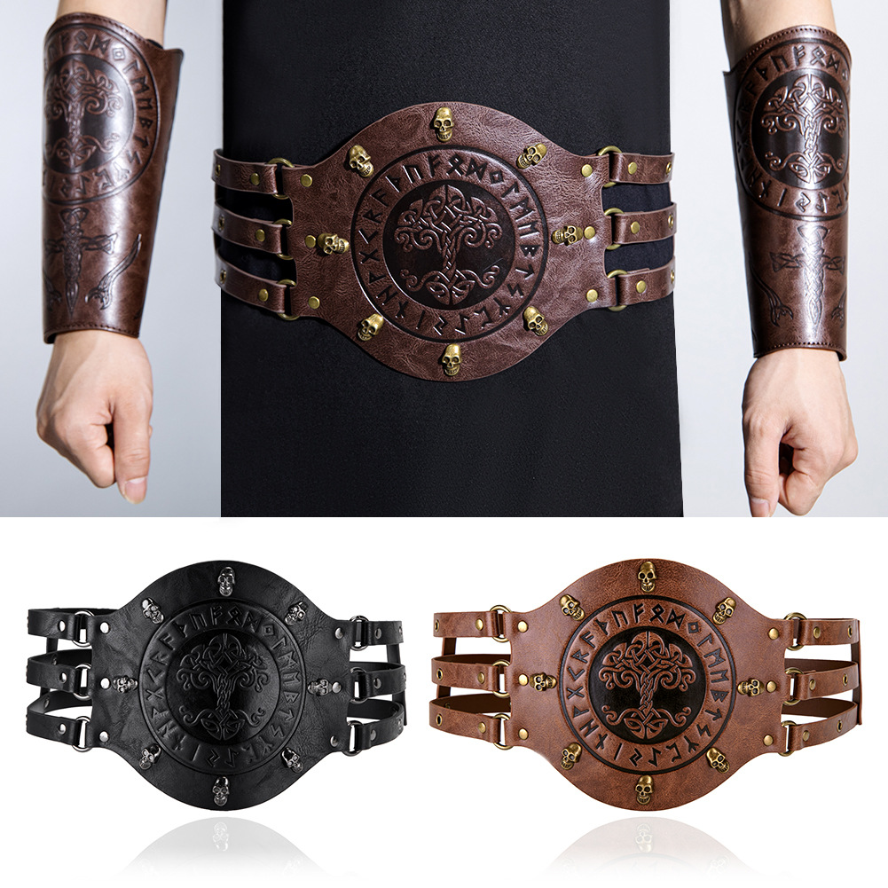 Belt Mens Fashion - 중세풍 와이드 코르셋 벨트, 바이킹 해적