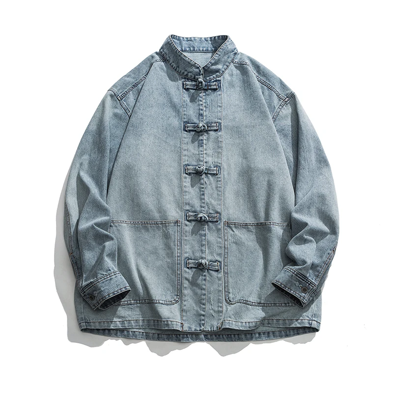 Mens Fashion Denim Jacket - 중국 스타일 데님 재킷 남성 스트리트웨어