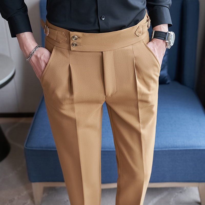 Men'S Fashion Khaki Pants - 2026 새로운 블랙 남성 정장 바지,