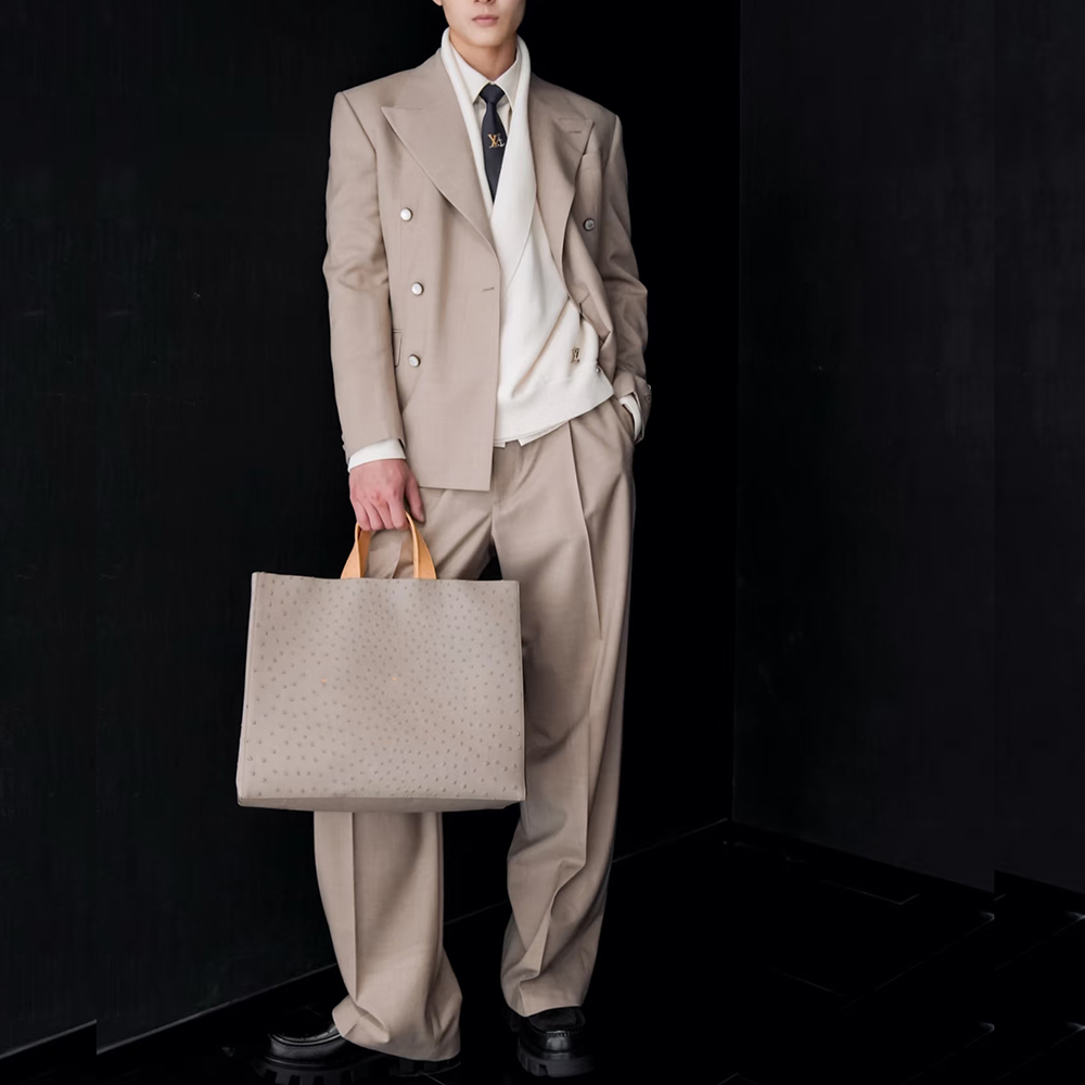 Men'S Fashion Khaki Pants - 패션 카키 더블 브레스트 피크 옷깃