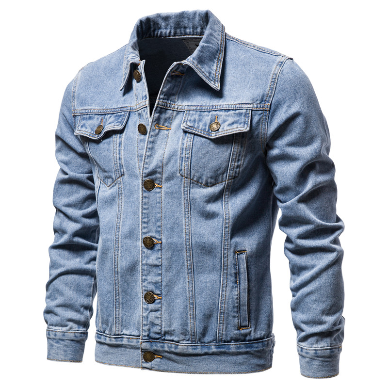 Mens Fashion Denim Jacket - 2025 가을 남성 솔리드 데님 재킷