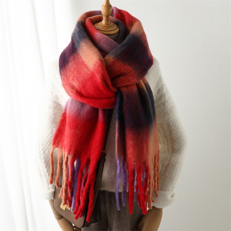 Men Scarf Wool - 새로운 가을 겨울 그리드 스카프 여성