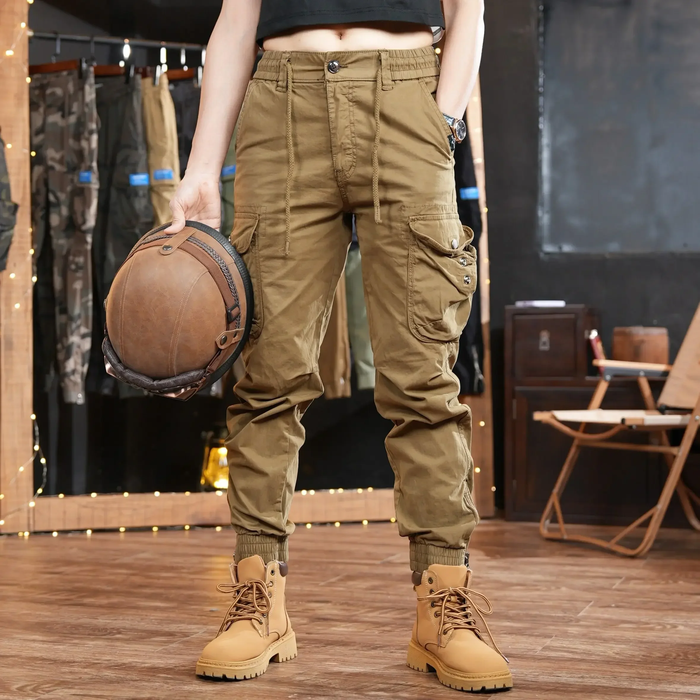 Men'S Fashion Khaki Pants - 멀티 포켓 야외 바지 남성용 카고