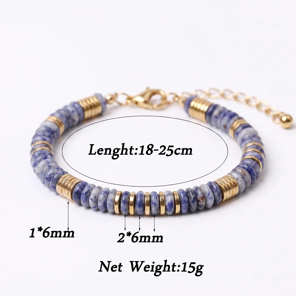 6x3MM 디스크 비즈 원석 팔찌 여성 남성용 조절 가 - Mens Fashion Discord 리뷰 및 가격