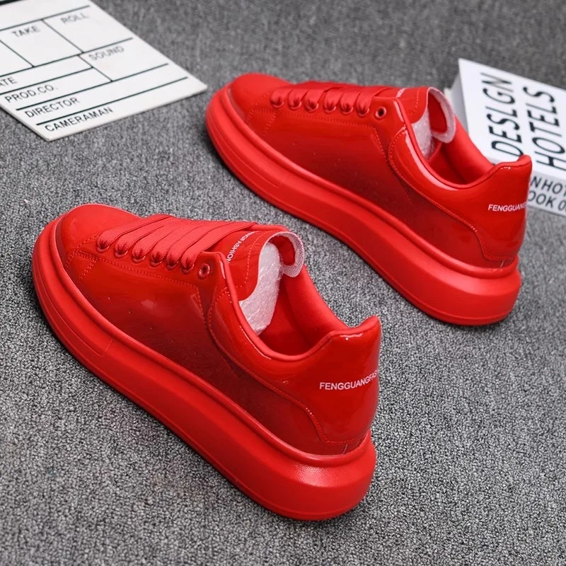 2025년 래커 화이트 캐주얼 남녀공용 에나멜 가죽 스 - Casual Sneakers Men 리뷰 및 가격