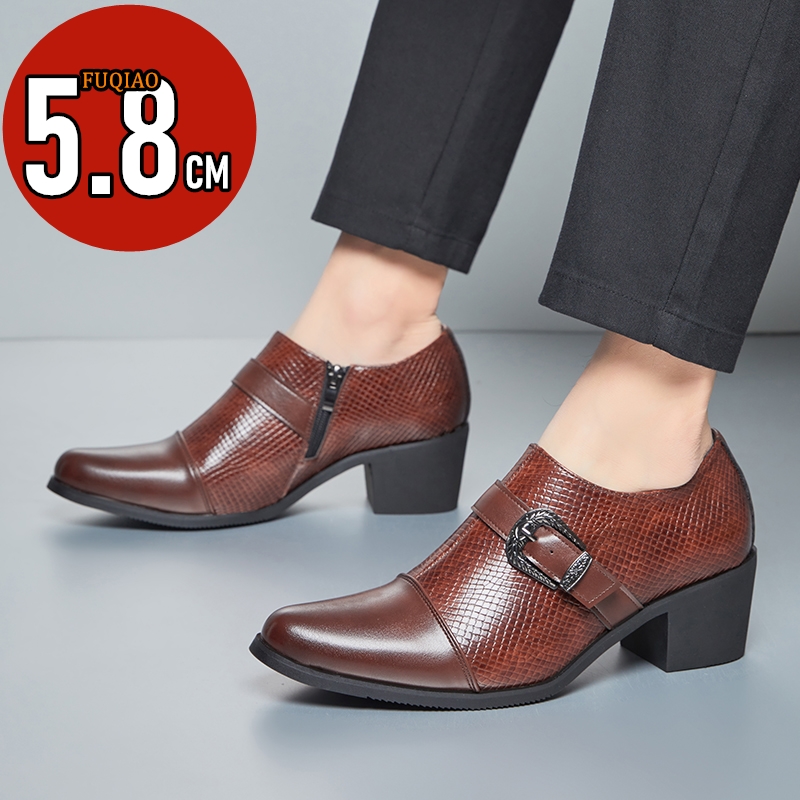 빈티지 스타일 남성 하이힐 가죽 신발 뱀 무늬 패션 통 - Men'S Fashion Formal 리뷰 및 가격