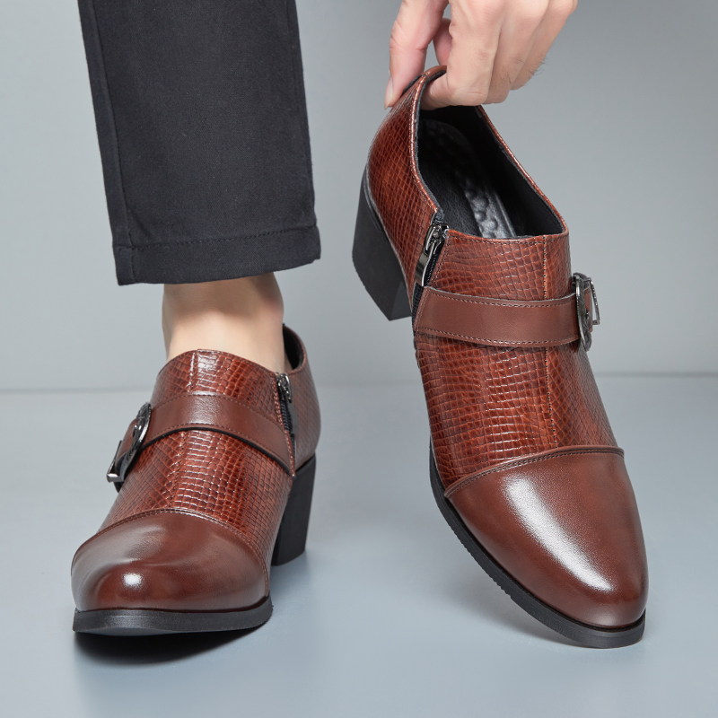 빈티지 스타일 남성 하이힐 가죽 신발 뱀 무늬 패션 통 - Men'S Fashion Formal 리뷰 및 가격
