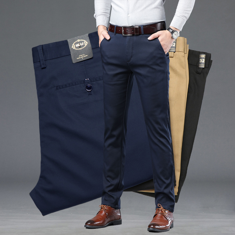 여름 얇은 남성 슬림 정장 바지 패션 비즈니스 캐주얼  - Men'S Fashion Khaki Pants 리뷰 및 가격