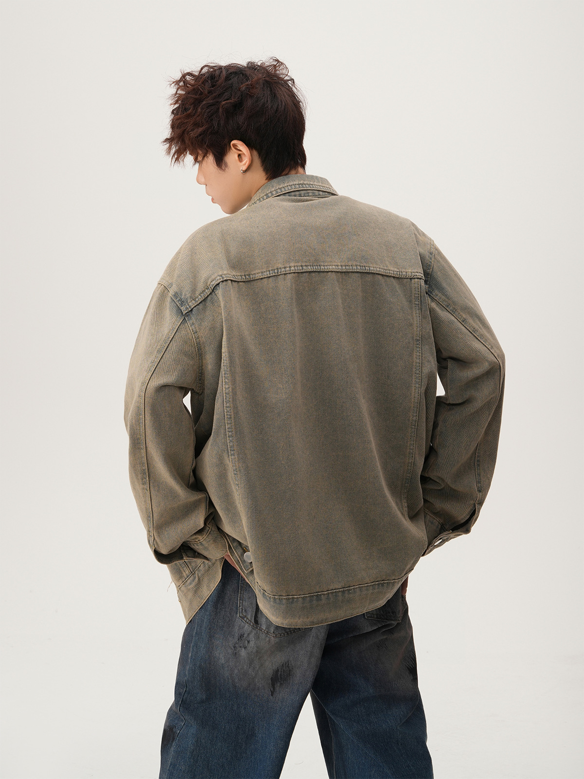 아메리칸 하이 스트리트 립드 데님 재킷 가을 캐주얼 패 - Mens Fashion Denim Jacket 리뷰 및 가격