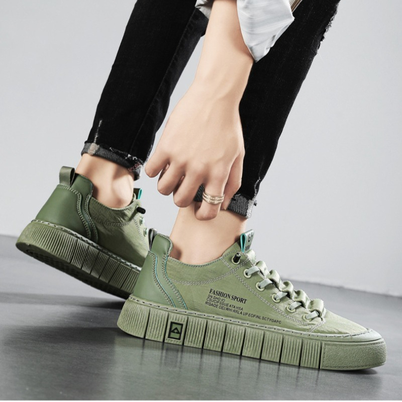 남성용 청키솔 로우탑 캔버스 스니커즈 통기성 메쉬 레이 - Casual Sneakers Men 리뷰 및 가격