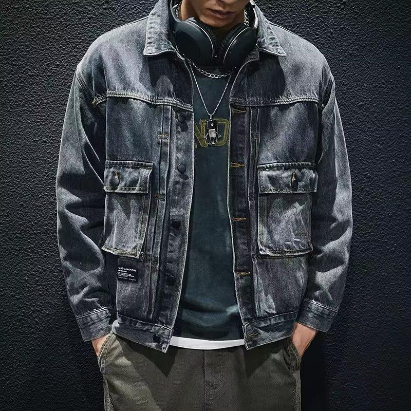 남성용 데님 재킷 포켓 장식, 패션 용수철 가을 재킷  - Mens Fashion Denim Jacket 리뷰 및 가격