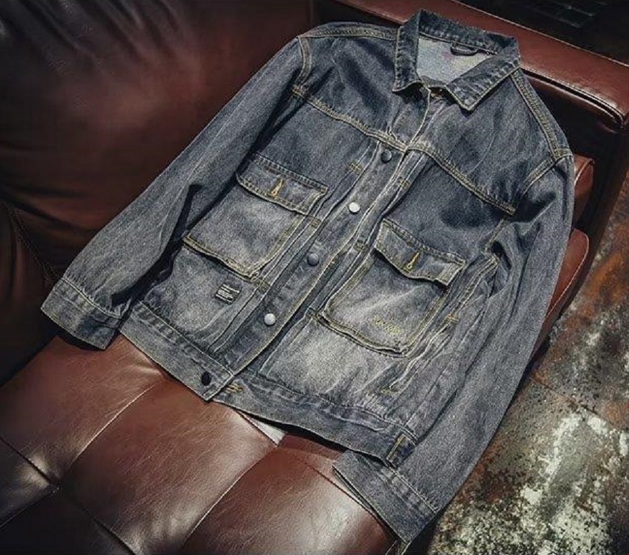 남성용 데님 재킷 포켓 장식, 패션 용수철 가을 재킷  - Mens Fashion Denim Jacket 리뷰 및 가격