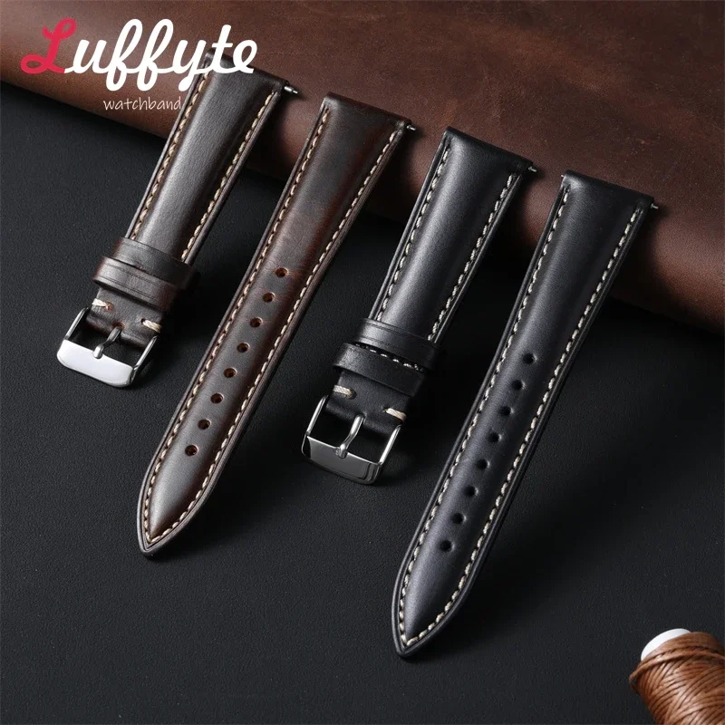 빈티지 레트로 오일 왁스 가죽 시계줄 18mm 19mm - Mens Fashion Discord 리뷰 및 가격