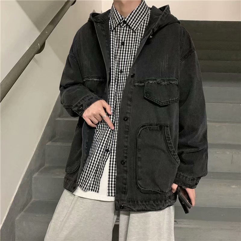 남성 솔리드 의류 봄 가을 새로운 한국 패션 다목적 대 - Mens Fashion Denim Jacket 리뷰 및 가격
