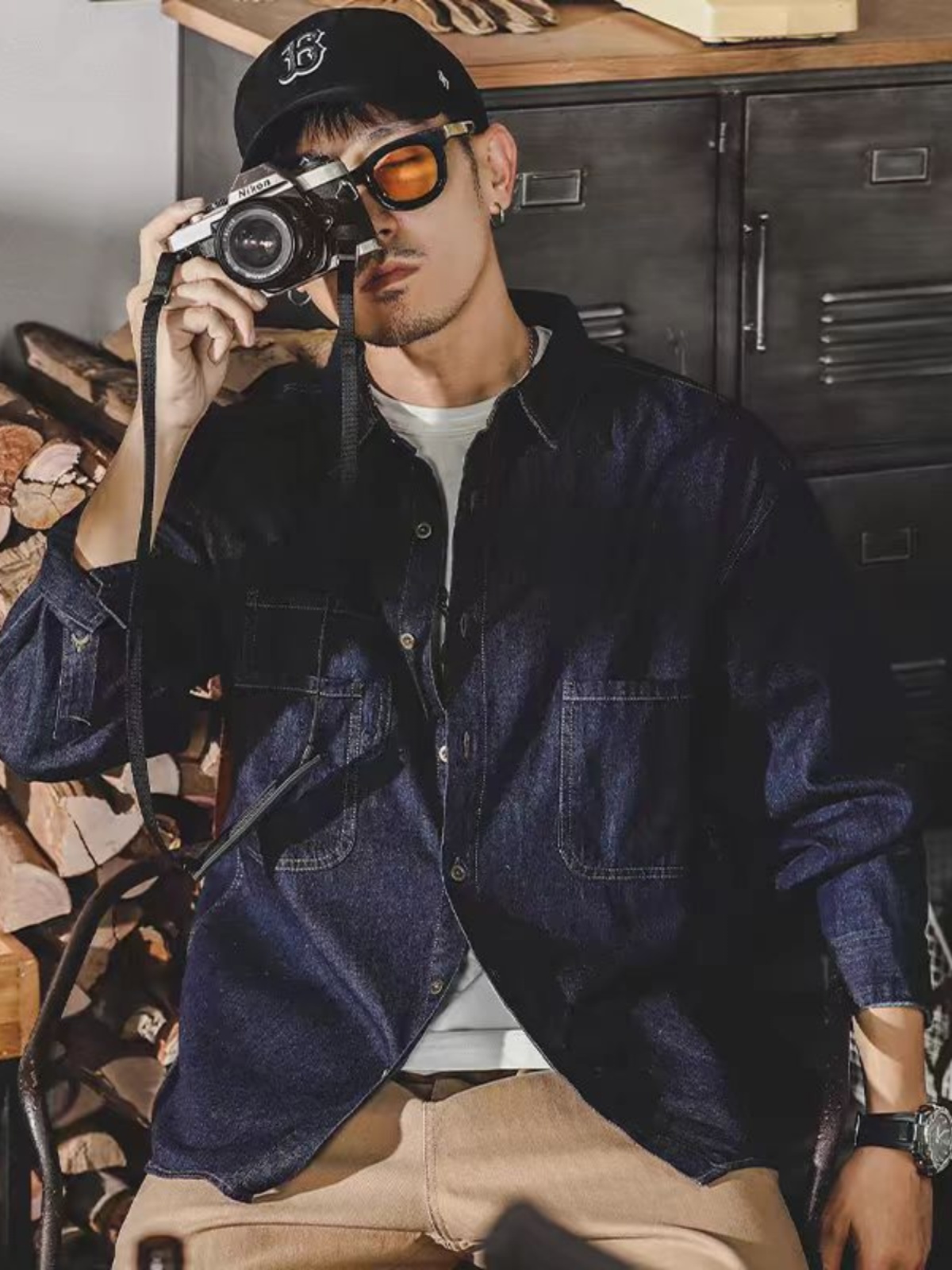 남성용 아메리칸 레트로 데님 재킷 긴 소매 루즈핏 캐주 - Mens Fashion Denim Jacket 리뷰 및 가격
