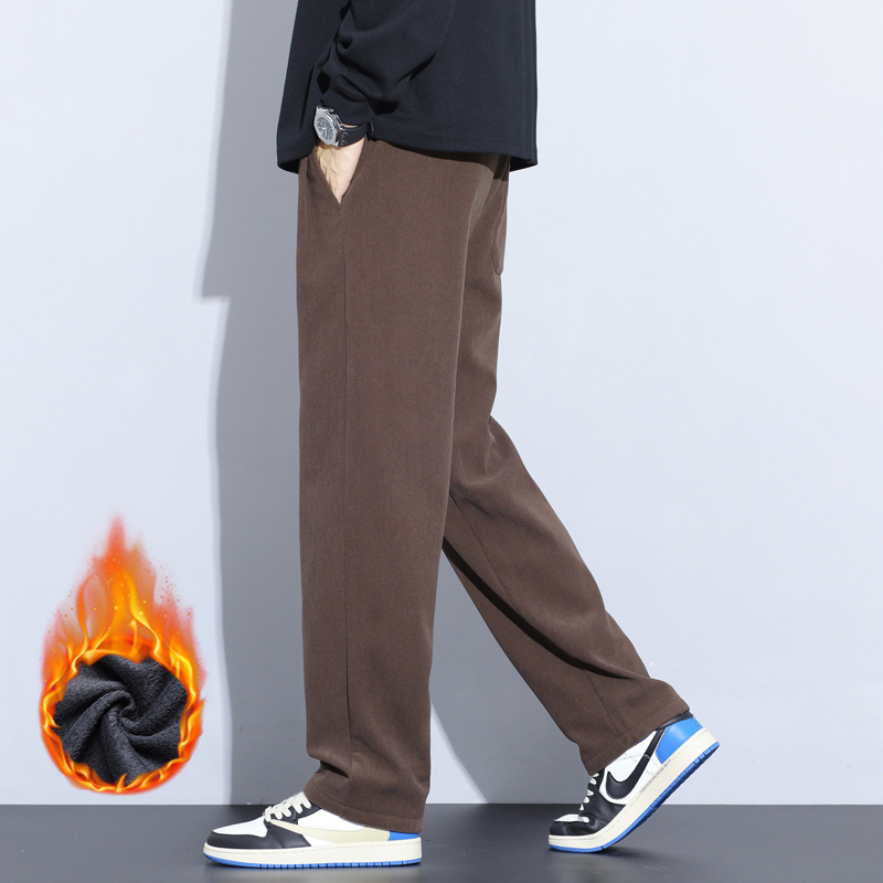 커피 카키 블랙 그레이 루즈 캐주얼 바지 남성 겨울 양 - Men'S Fashion Khaki Pants 리뷰 및 가격