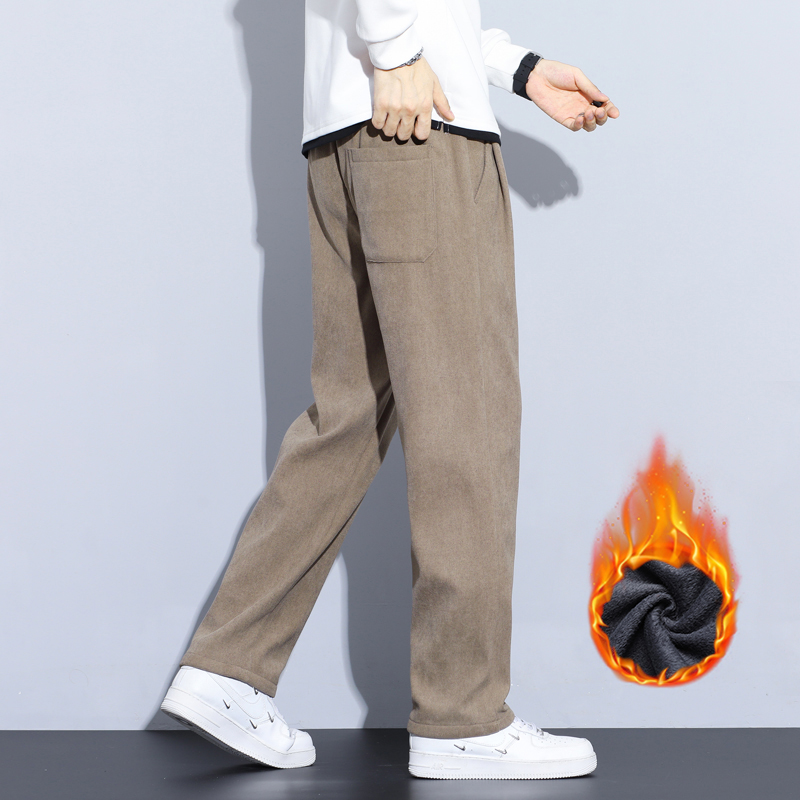 커피 카키 블랙 그레이 루즈 캐주얼 바지 남성 겨울 양 - Men'S Fashion Khaki Pants 리뷰 및 가격