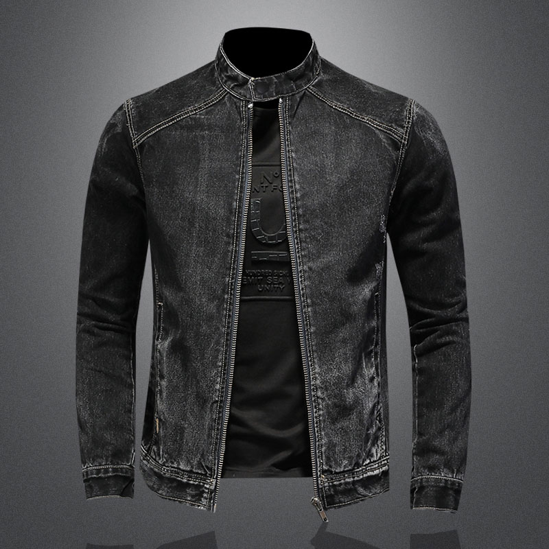 남성용 빈티지 스탠드 칼라 파일럿 코트 데님 봄버 재킷 - Mens Fashion Denim Jacket 리뷰 및 가격