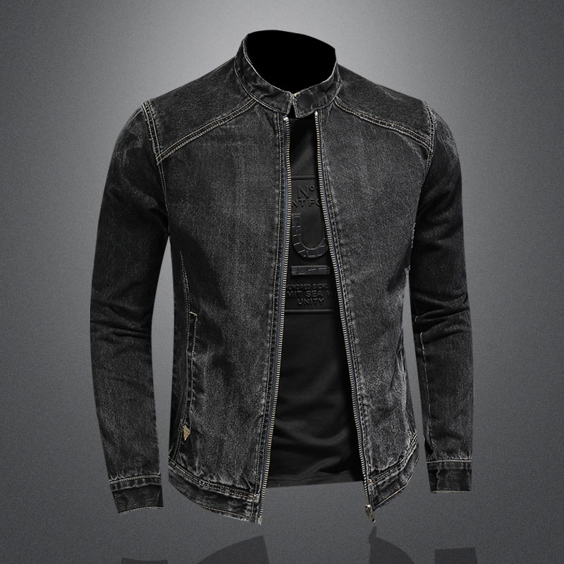 남성용 빈티지 스탠드 칼라 파일럿 코트 데님 봄버 재킷 - Mens Fashion Denim Jacket 리뷰 및 가격