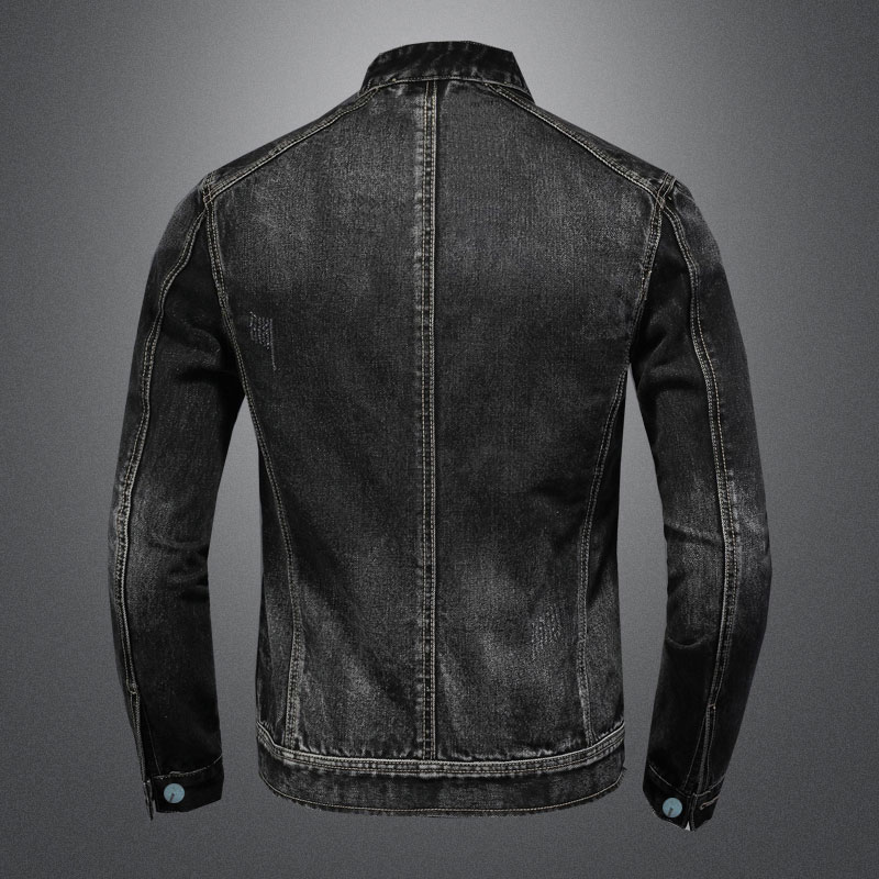 남성용 빈티지 스탠드 칼라 파일럿 코트 데님 봄버 재킷 - Mens Fashion Denim Jacket 리뷰 및 가격
