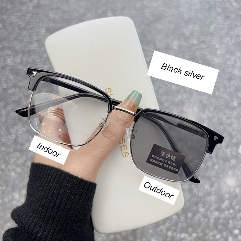 남자 포토크로믹 컬러 안경, 하프 프레임 안티 블루 라 - Mens Fashion Discord 리뷰 및 가격