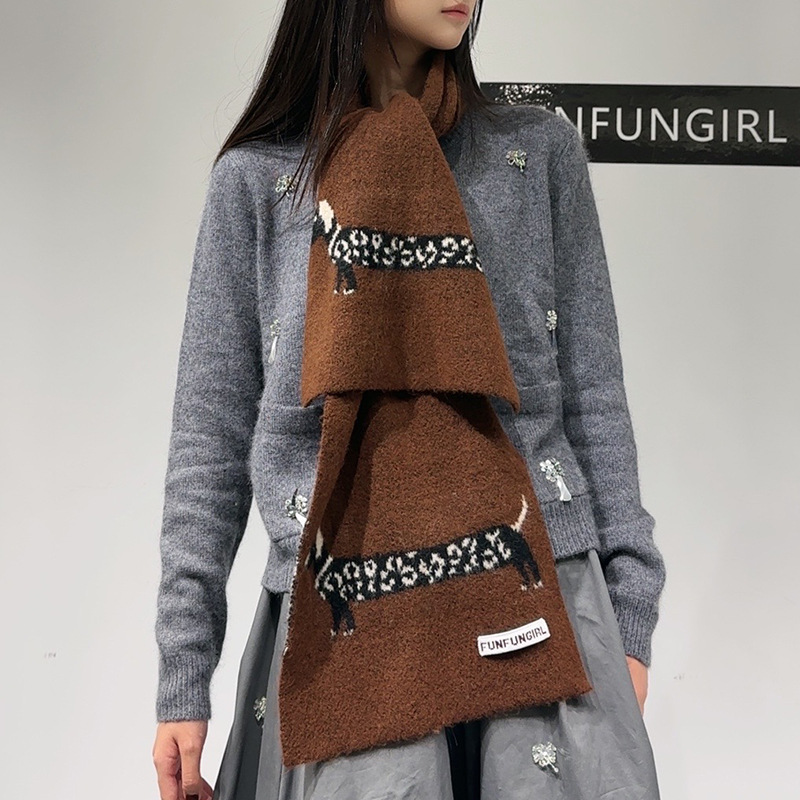 한국 버전 울 혼방 강아지 자카드 스카프 여성 남성 따 - Men Scarf Wool 리뷰 및 가격