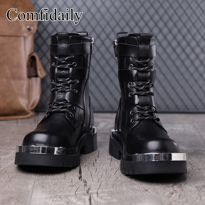 대형 사이즈 두꺼운 밑창 하이탑 부츠 벨트 버클 메탈  - Belt Mens Fashion 리뷰 및 가격