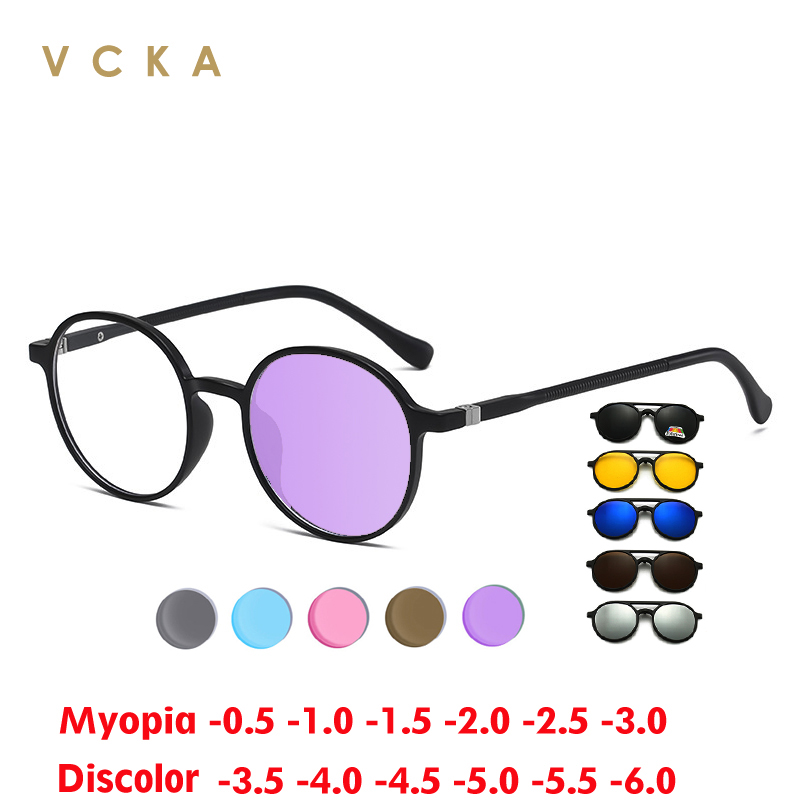 VCKA 라운드 변색 근시 안경, 편광 마그네틱 클립, - Mens Fashion Discord 리뷰 및 가격