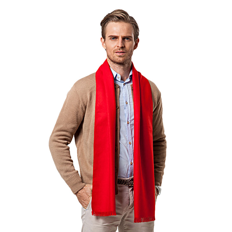 남성용 단색 레드 스카프, 럭셔리 브랜드 디자이너 스타 - Men Scarf Wool 리뷰 및 가격