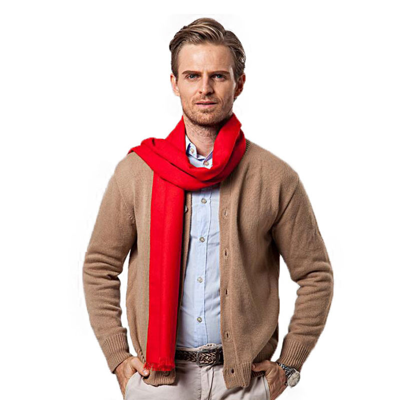 남성용 단색 레드 스카프, 럭셔리 브랜드 디자이너 스타 - Men Scarf Wool 리뷰 및 가격