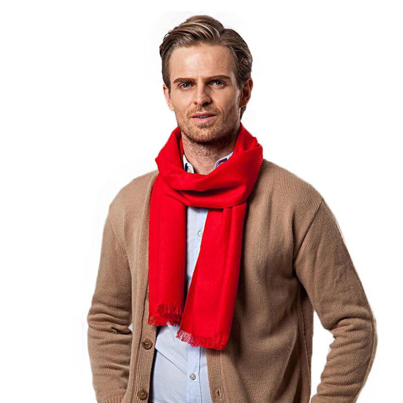남성용 단색 레드 스카프, 럭셔리 브랜드 디자이너 스타 - Men Scarf Wool 리뷰 및 가격