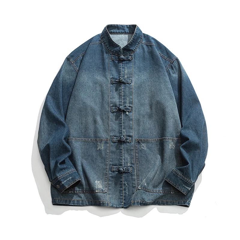 중국 스타일 데님 재킷 남성 스트리트웨어 오리엔탈 의류 - Mens Fashion Denim Jacket 리뷰 및 가격