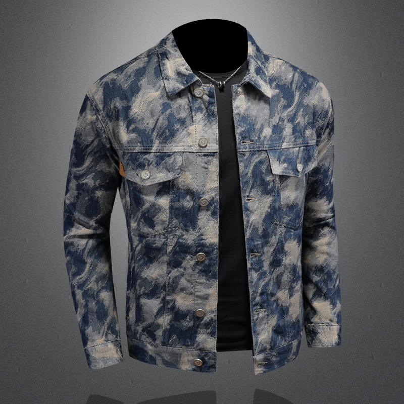 남성용 빈티지 데님 재킷, 자카드 카우보이 캐주얼 비즈 - Mens Fashion Denim Jacket 리뷰 및 가격