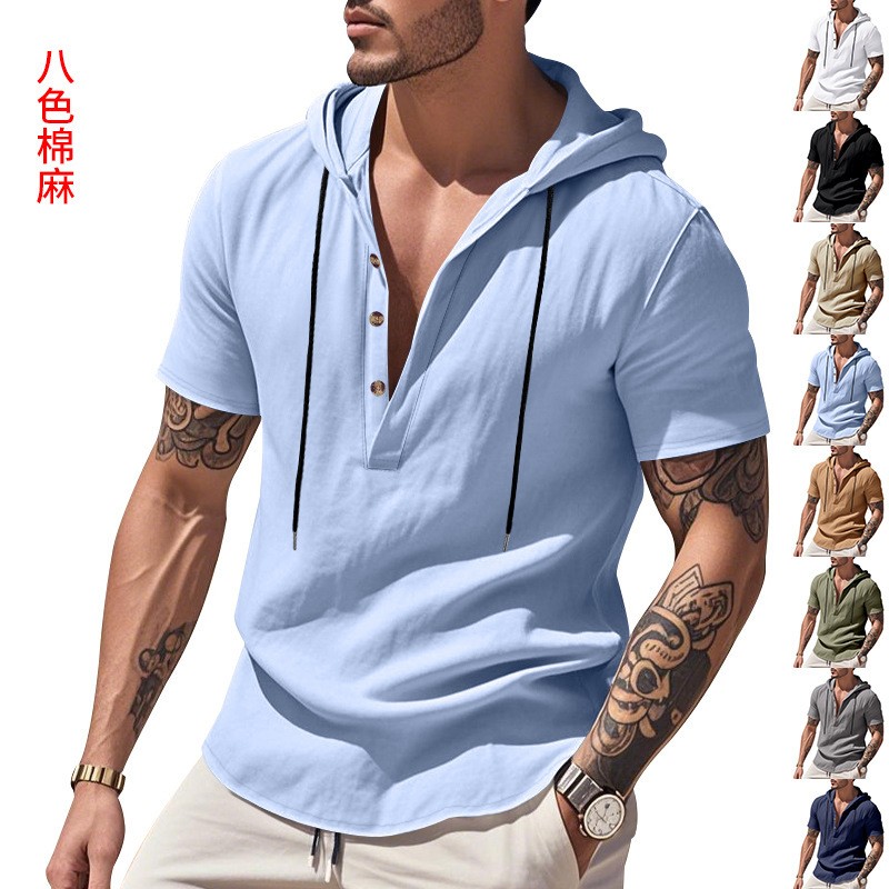 캐주얼 린넨 셔츠 연청 티셔츠 네이비 블루 버튼 프론트 - Linen Shirt Summer 리뷰 및 가격