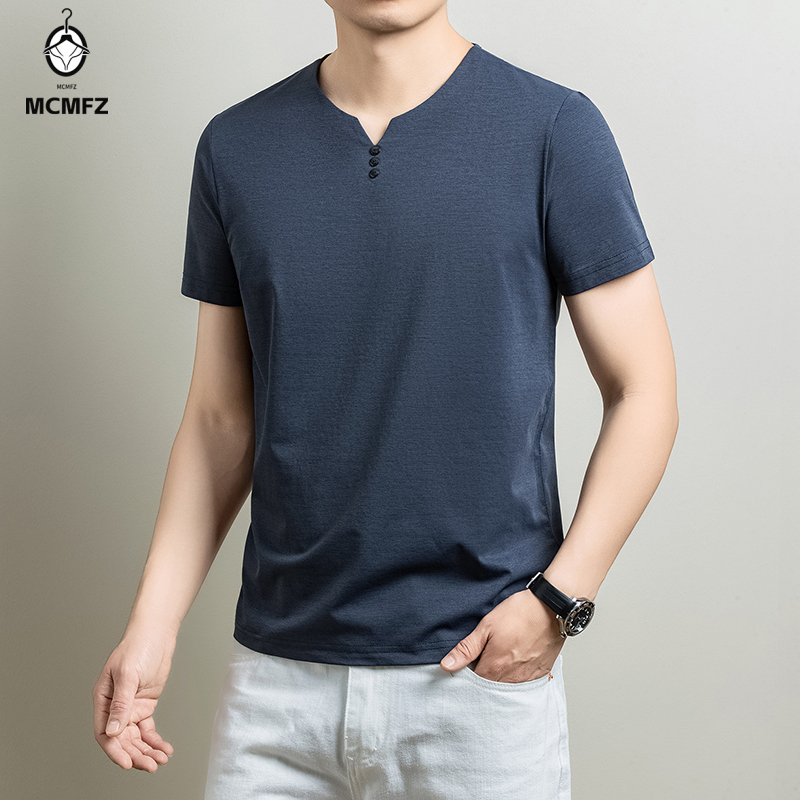 남성용 기본 헨리 티셔츠 캐주얼 비즈니스 사무실 일상  - Men'S Fashion Undershirt 리뷰 및 가격