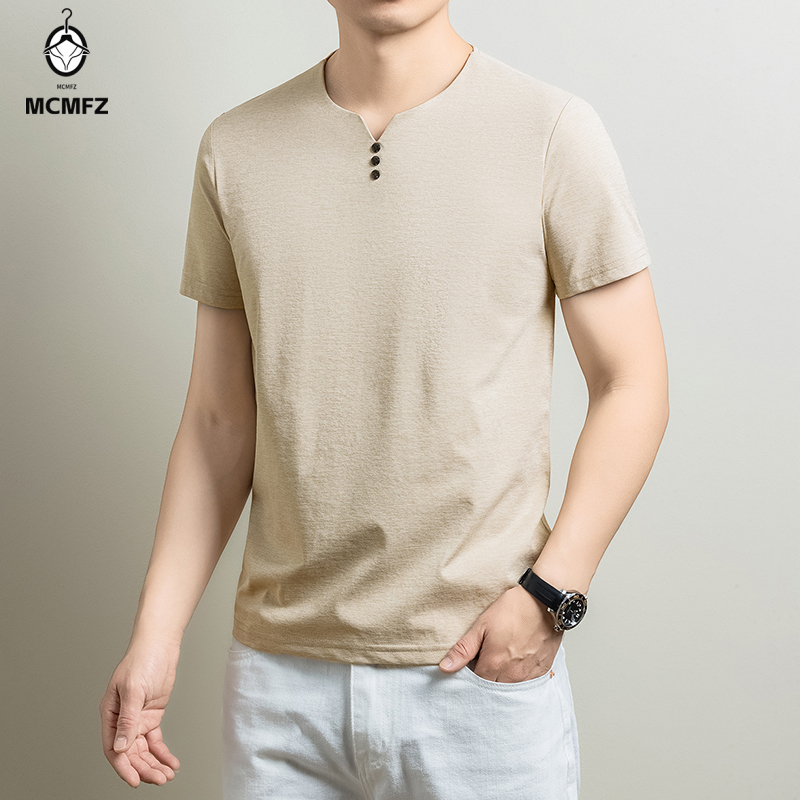 남성용 기본 헨리 티셔츠 캐주얼 비즈니스 사무실 일상  - Men'S Fashion Undershirt 리뷰 및 가격