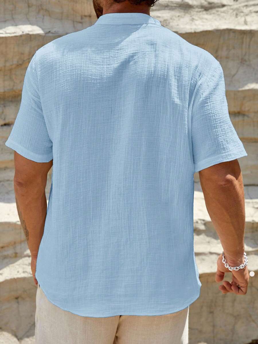 HIMLAND 남성용 루즈핏 리넨 셔츠, 솔리드 컬러  - Linen Shirt Summer 리뷰 및 가격