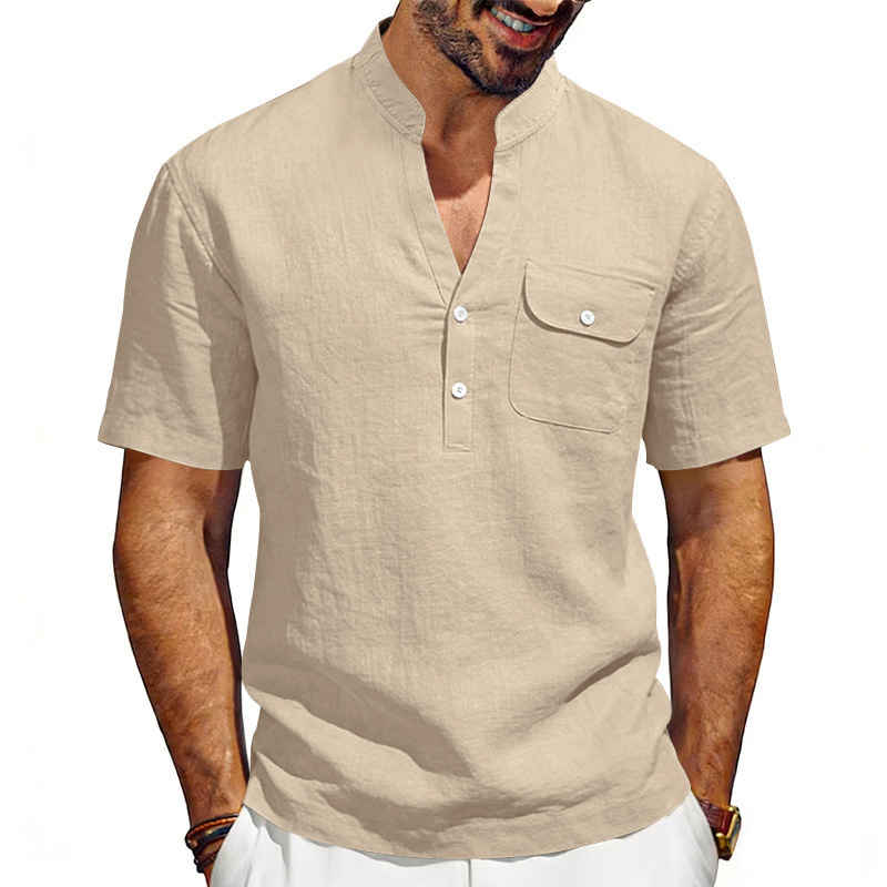 크로스보더 여름 린넨 루즈핏 남성 심플 가벼운 성숙한  - Linen Shirt Summer 리뷰 및 가격