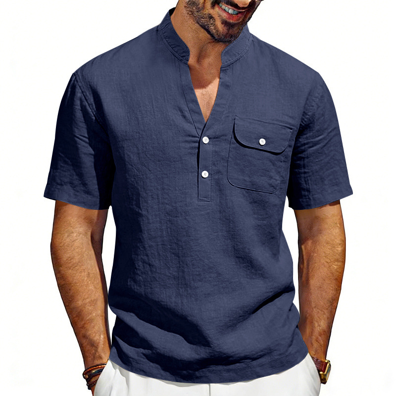 크로스보더 여름 린넨 루즈핏 남성 심플 가벼운 성숙한  - Linen Shirt Summer 리뷰 및 가격