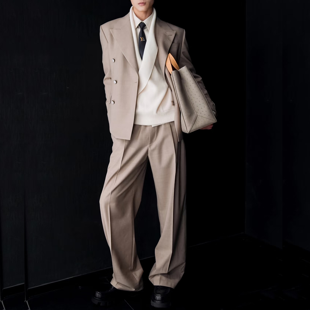 패션 카키 더블 브레스트 피크 옷깃 남자 정장 2 조각 - Men'S Fashion Khaki Pants 리뷰 및 가격