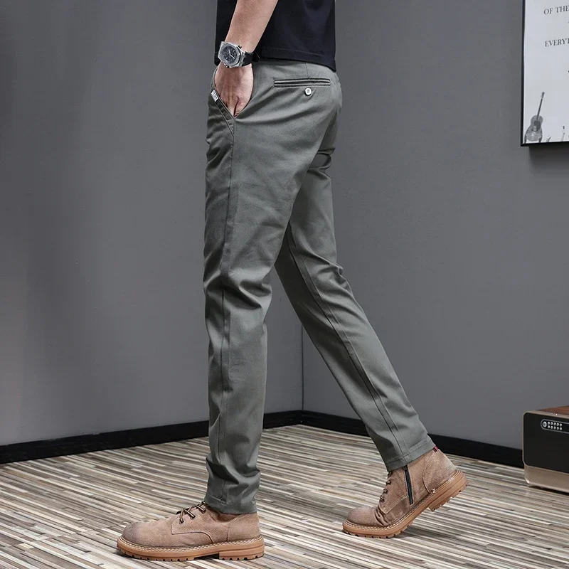 97.8% 면 2025 봄 가을 남성 캐주얼 바지 비즈 - Men'S Fashion Khaki Pants 리뷰 및 가격