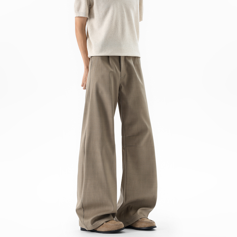 카키색 빈티지 주름 남성 정장 바지 루즈 스트레이트 캐 - Men'S Fashion Khaki Pants 리뷰 및 가격