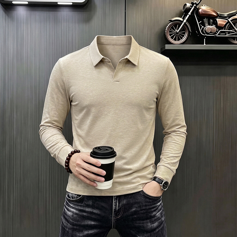 남성 비즈니스 캐주얼 긴팔 티셔츠 봄 가을 편안하고 통 - Men'S Fashion 2025 리뷰 및 가격