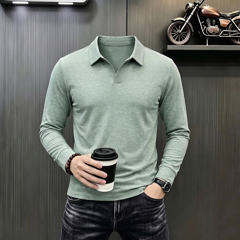남성 비즈니스 캐주얼 긴팔 티셔츠 봄 가을 편안하고 통 - Men'S Fashion 2025 리뷰 및 가격