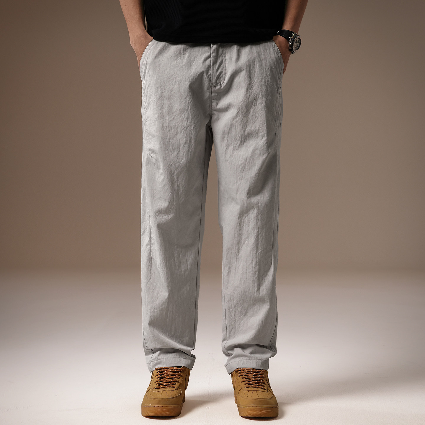 남성 라이트 그레이 카키 솔리드 컬러 심플 베이직 캐주 - Men'S Fashion Khaki Pants 리뷰 및 가격